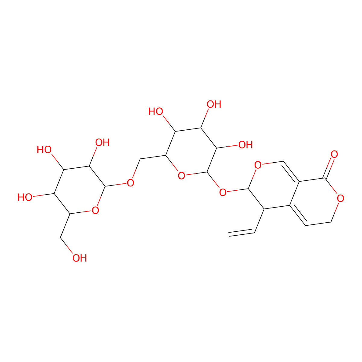 6'-O-beta-D-glucosylgentiopicroside molecular structure, CAS 115713-06-9