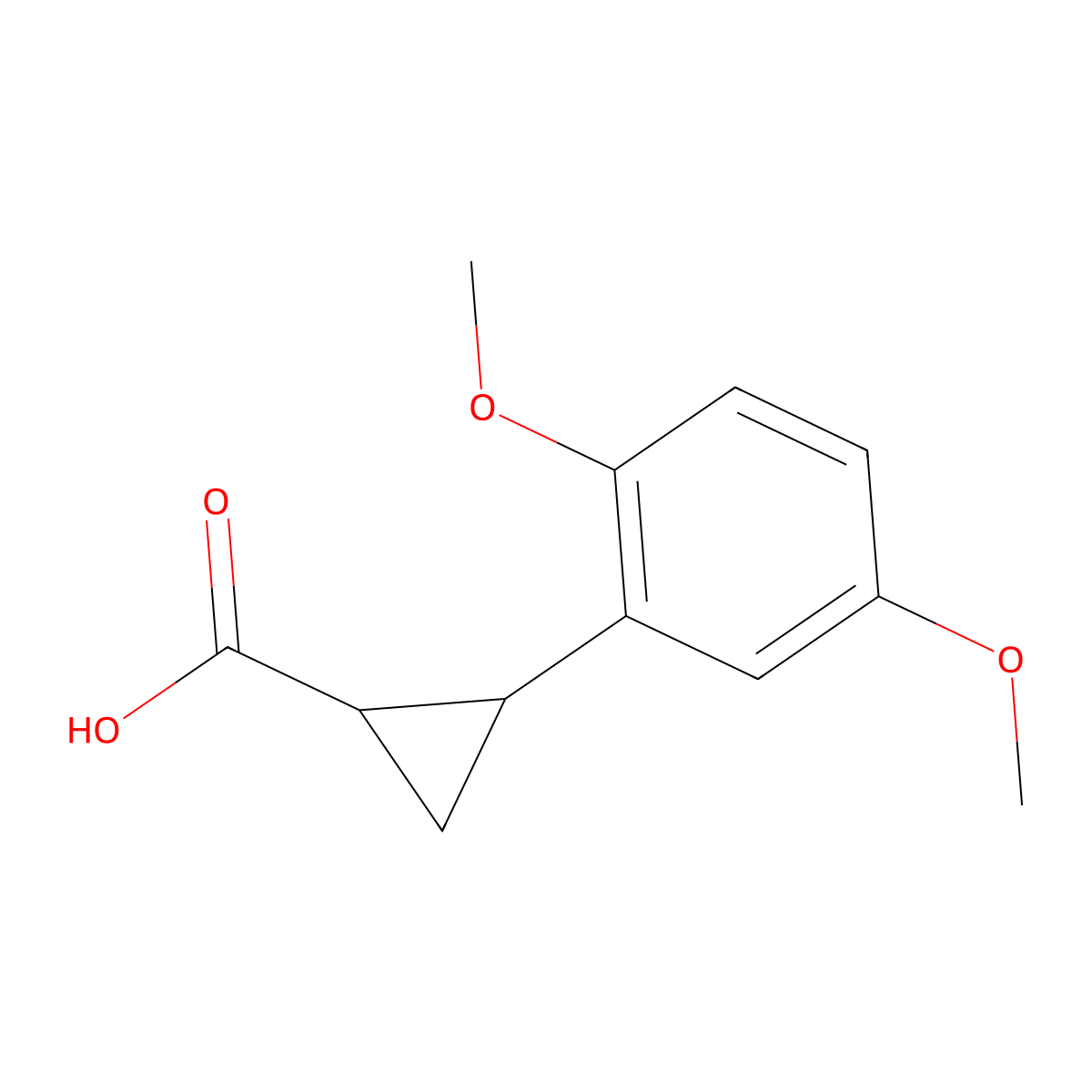 2-(2,5-Dimethoxyphenyl)cyclopropane-1-carboxylic acid molecular structure, CAS 1157138-78-7