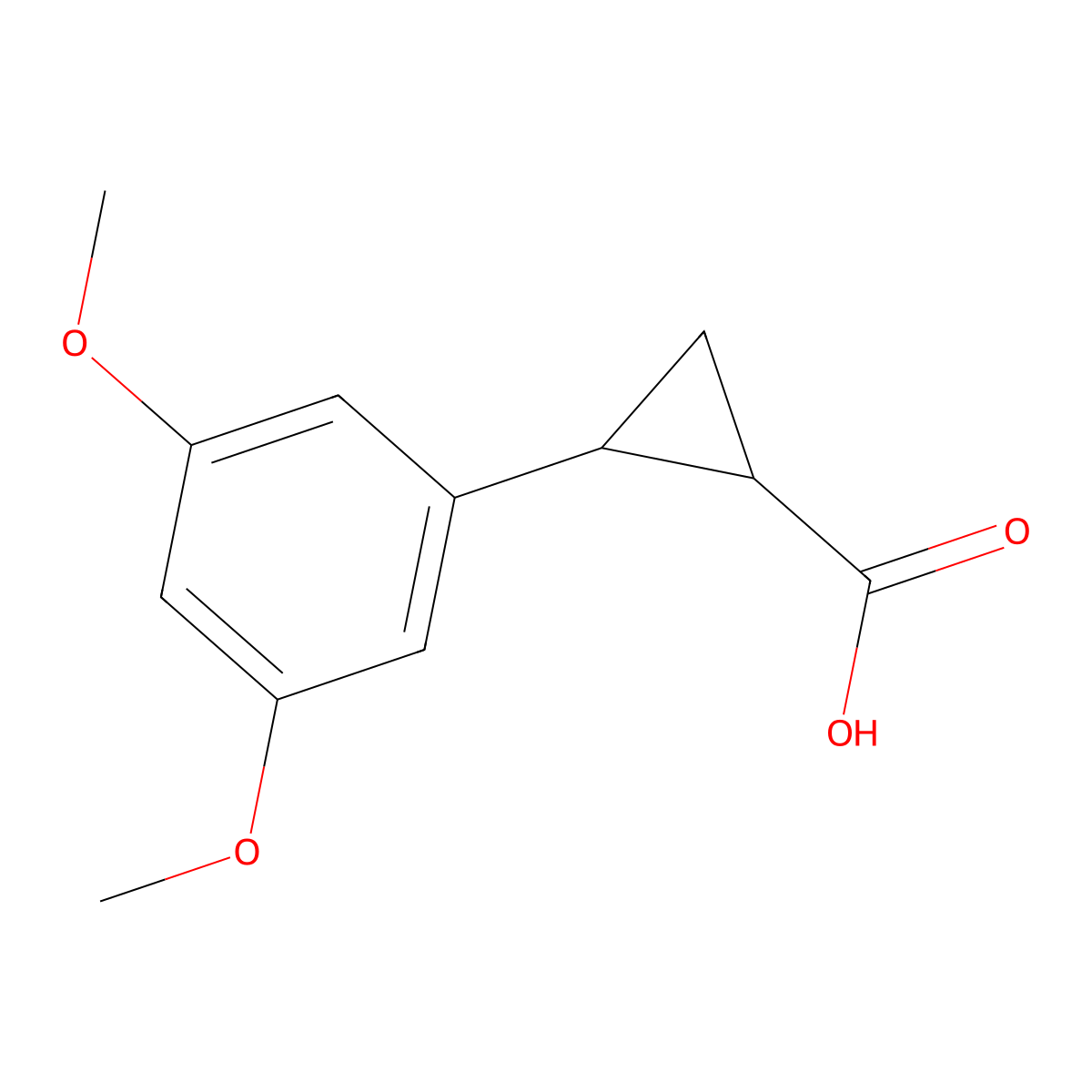 2-(3,5-Dimethoxyphenyl)cyclopropane-1-carboxylic acid molecular structure, CAS 1157138-86-7