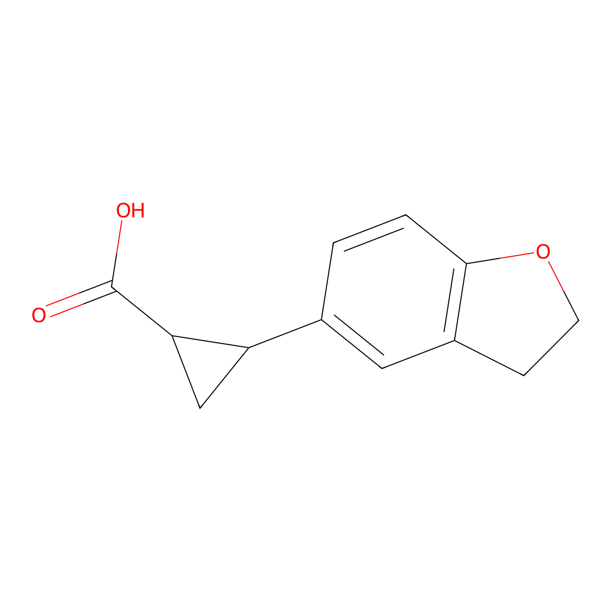 2-(2,3-Dihydrobenzofuran-5-yl)cyclopropane-1-carboxylic acid molecular structure, CAS 1157138-93-6