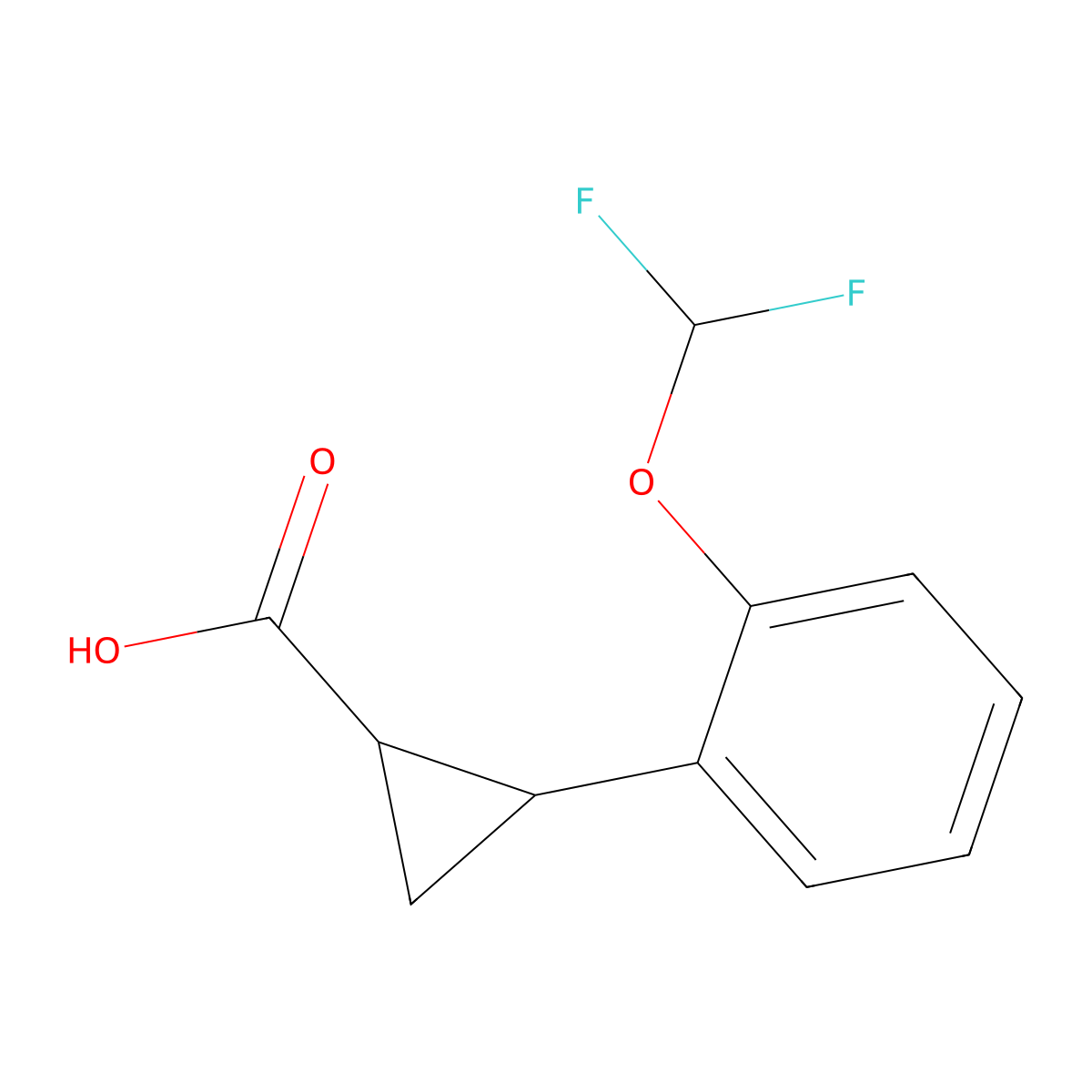 2-[2-(Difluoromethoxy)phenyl]cyclopropane-1-carboxylic acid molecular structure, CAS 1157139-29-1
