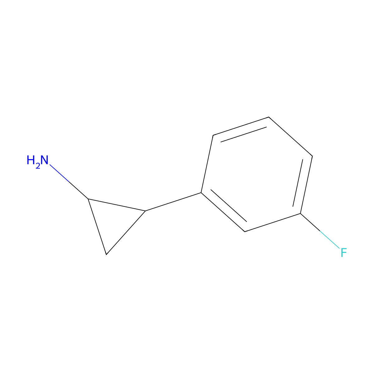 2-(3-Fluorophenyl)cyclopropan-1-amine molecular structure, CAS 1157139-62-2