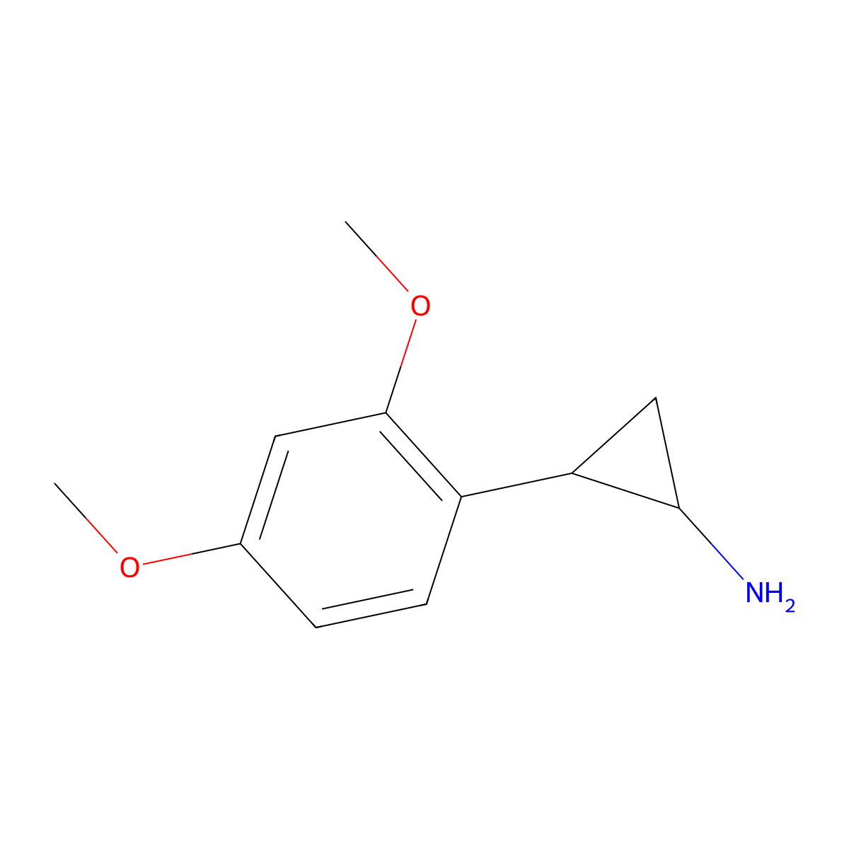 2-(2,4-Dimethoxyphenyl)cyclopropan-1-amine molecular structure, CAS 1157140-36-7