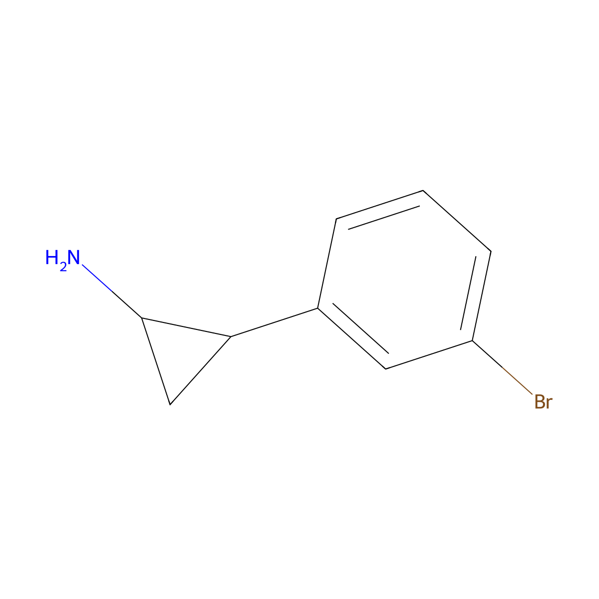 2-(3-Bromophenyl)cyclopropan-1-amine molecular structure, CAS 1157140-44-7
