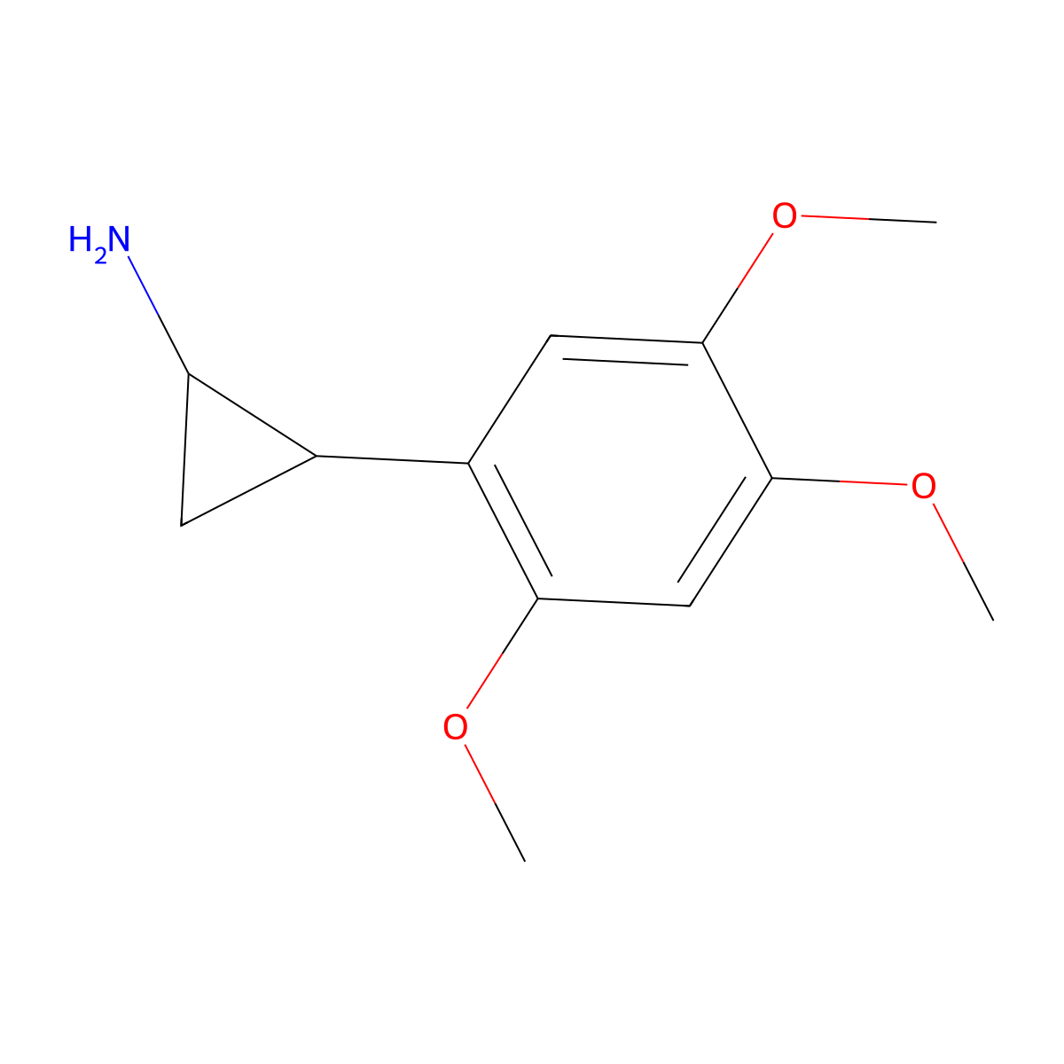 2-(2,4,5-Trimethoxyphenyl)cyclopropan-1-amine molecular structure, CAS 1157140-51-6