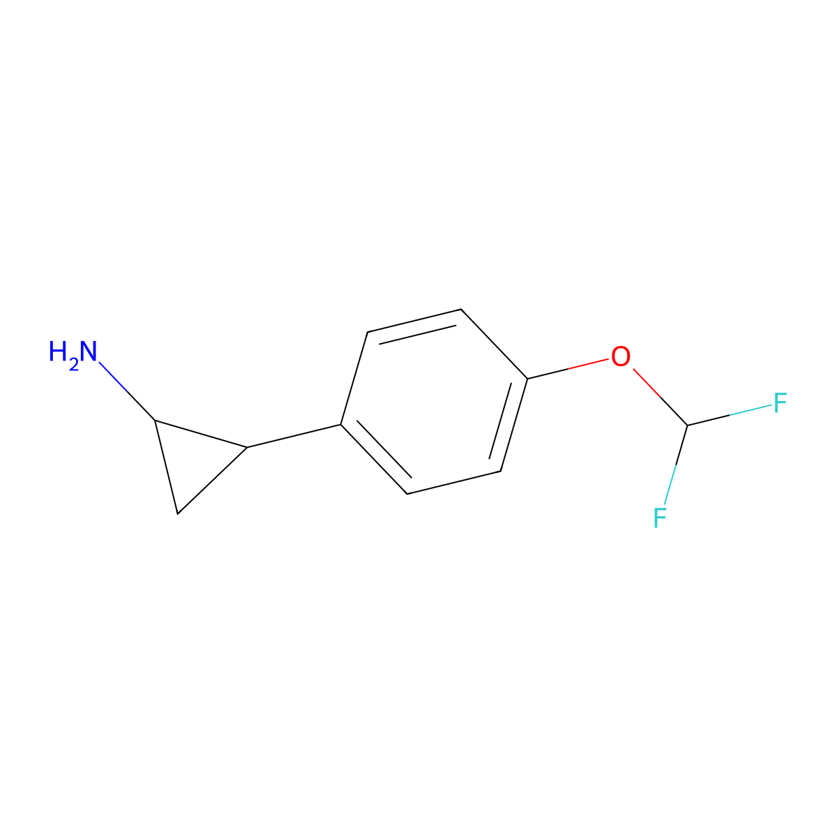 2-[4-(Difluoromethoxy)phenyl]cyclopropan-1-amine molecular structure, CAS 1157140-53-8