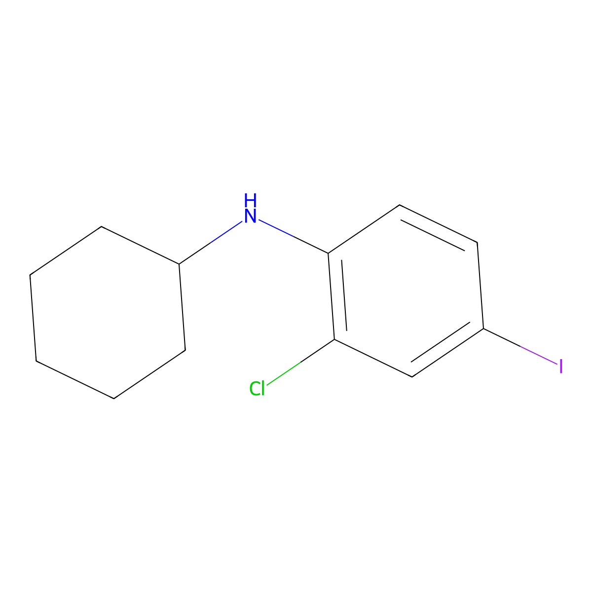 2-chloro-N-cyclohexyl-4-iodoaniline molecular structure, CAS 1157140-88-9
