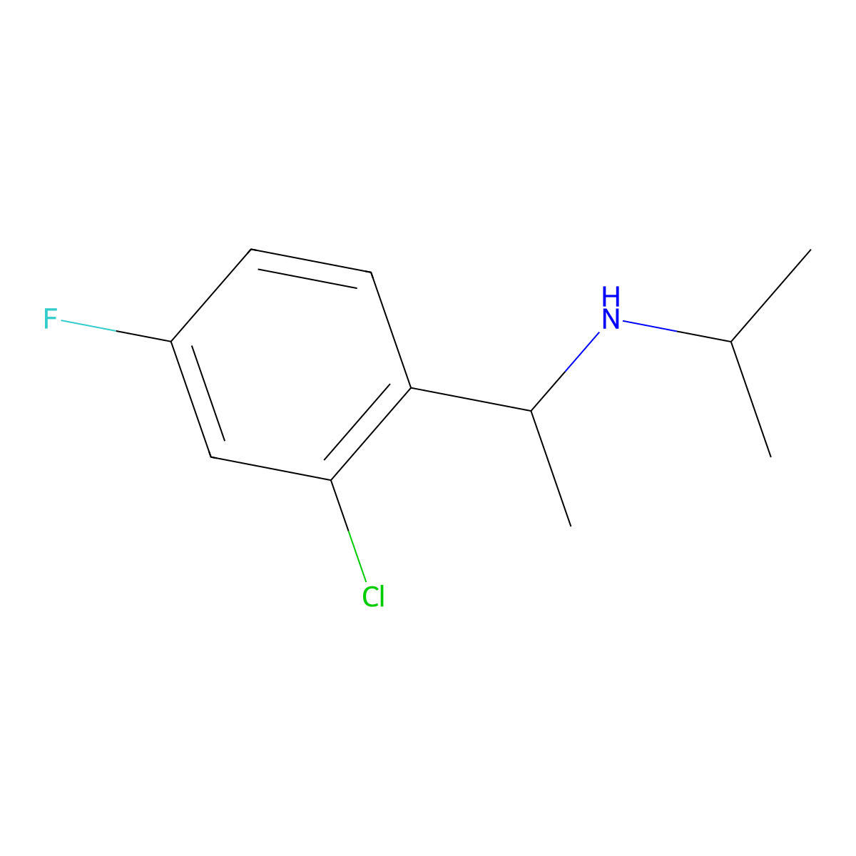 [1-(2-Chloro-4-fluorophenyl)ethyl](propan-2-yl)amine molecular structure, CAS 1157142-78-3