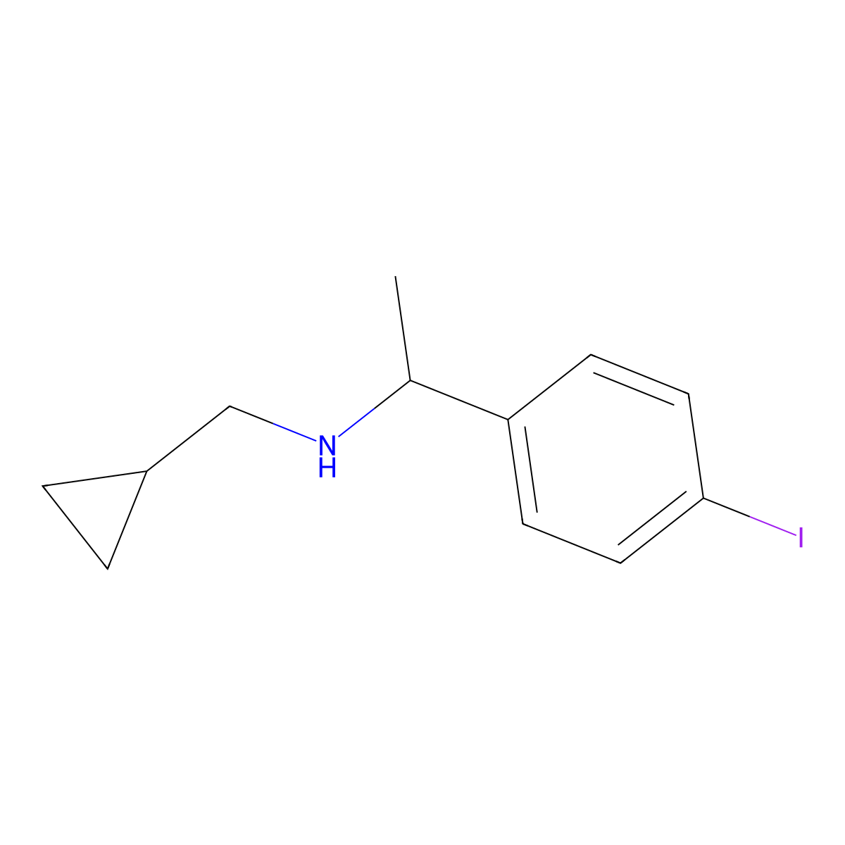 (Cyclopropylmethyl)[1-(4-iodophenyl)ethyl]amine molecular structure, CAS 1157146-64-9