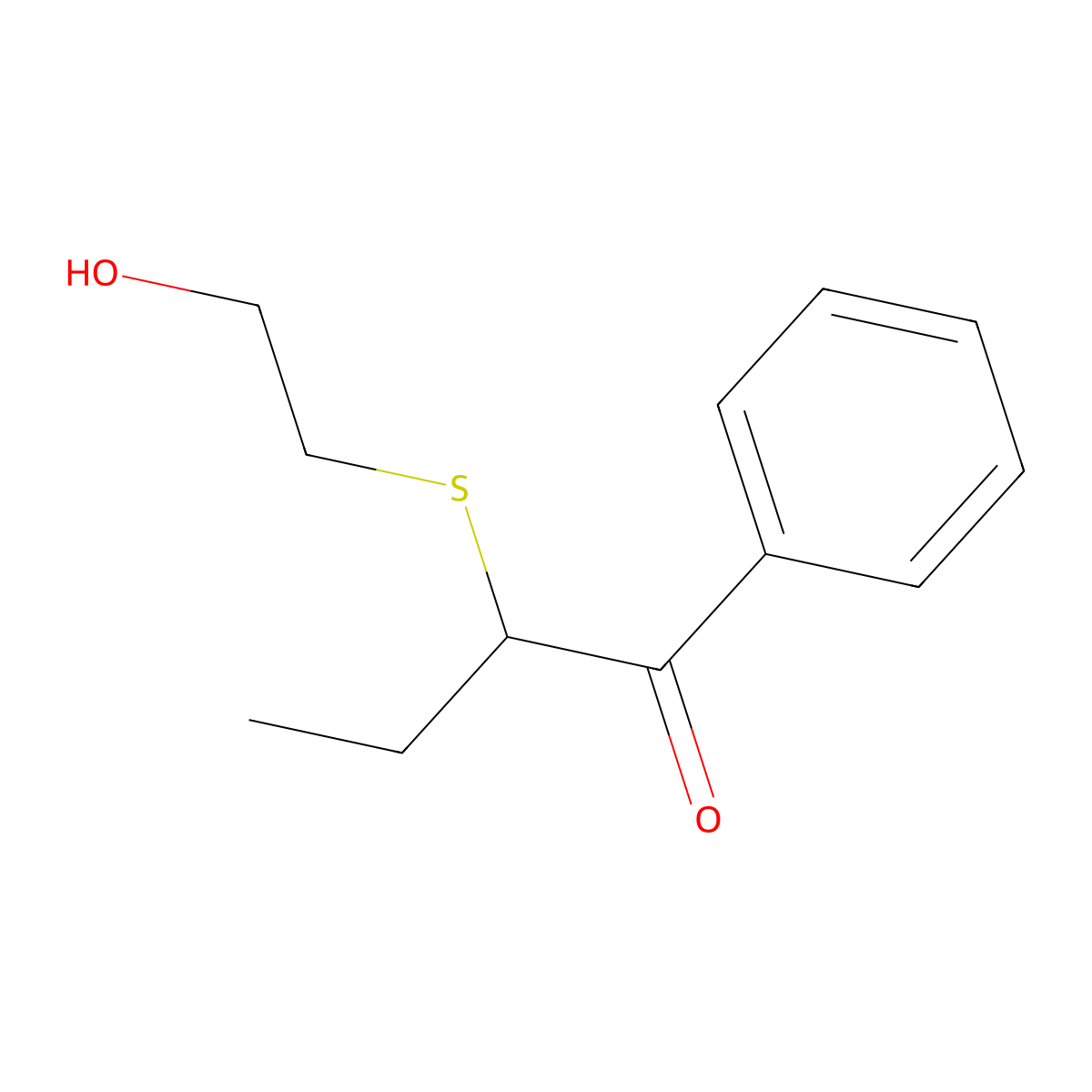2-[(2-Hydroxyethyl)sulfanyl]-1-phenylbutan-1-one molecular structure, CAS 1157148-76-9