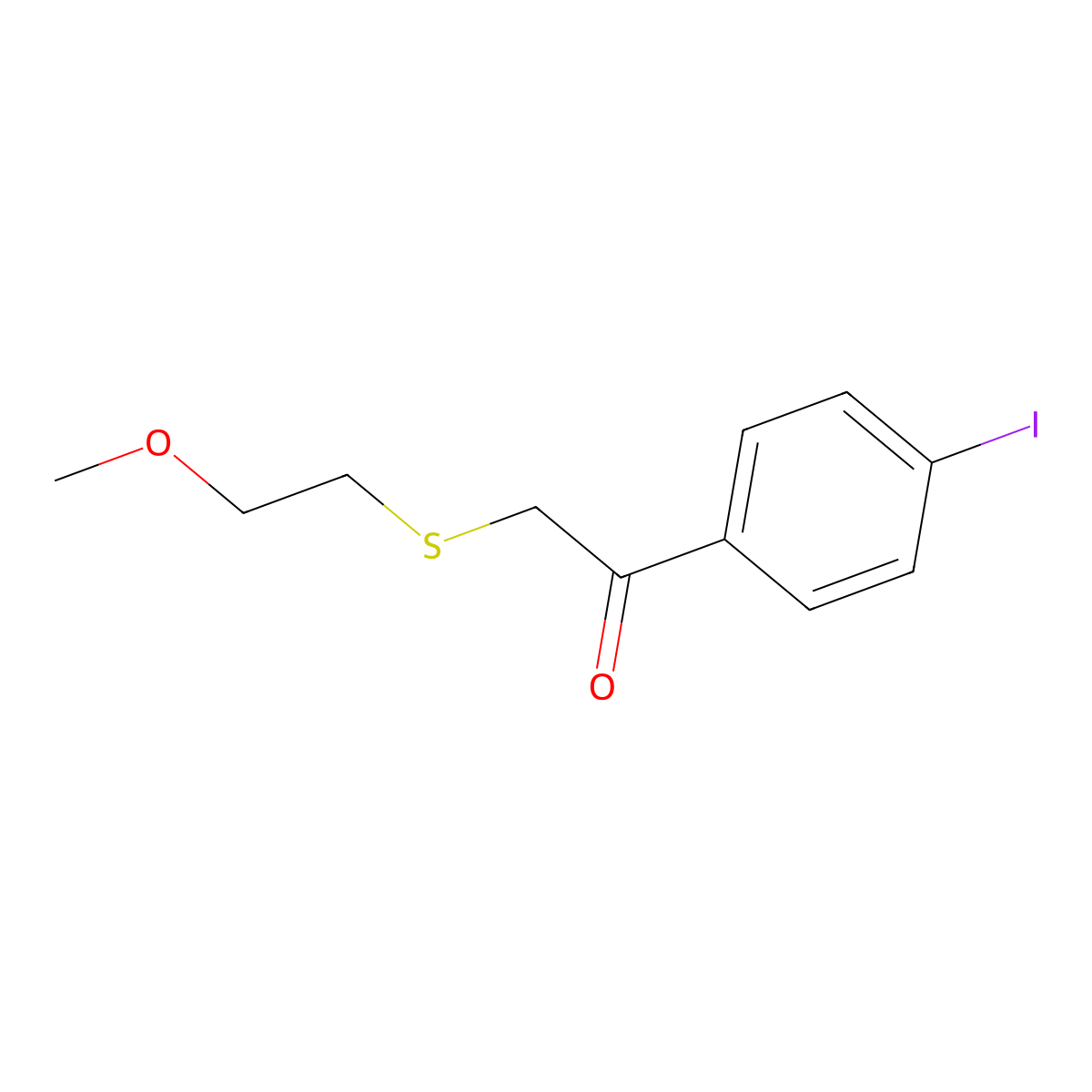 1-(4-Iodophenyl)-2-[(2-methoxyethyl)sulfanyl]ethan-1-one molecular structure, CAS 1157150-12-3
