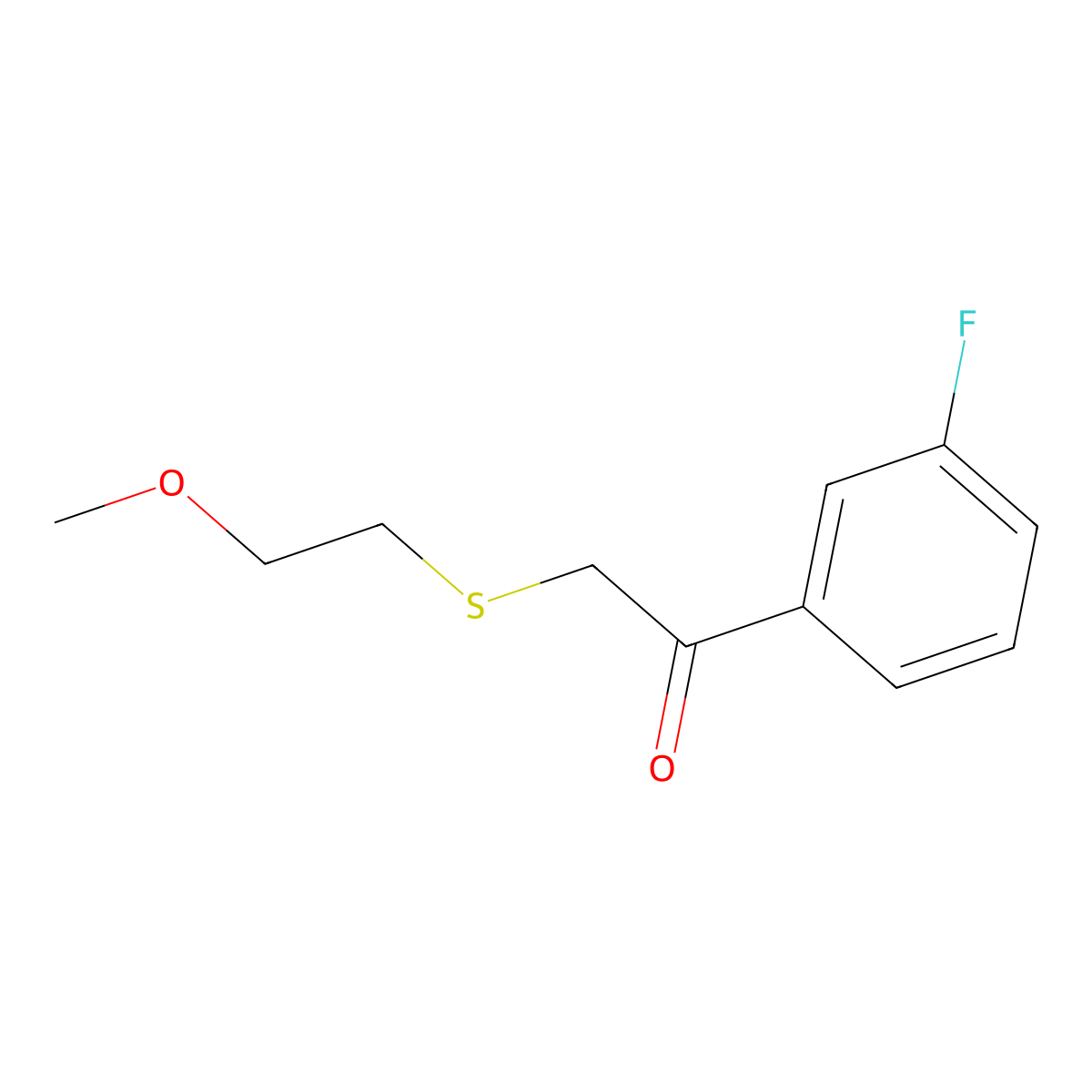1-(3-Fluorophenyl)-2-[(2-methoxyethyl)sulfanyl]ethan-1-one molecular structure, CAS 1157150-73-6