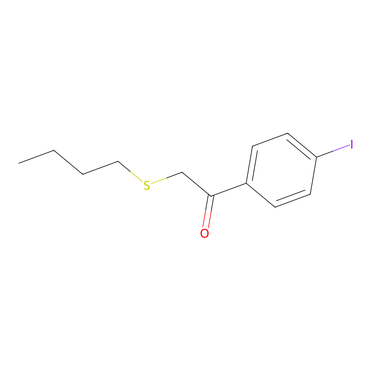 2-(Butylthio)-1-(4-iodophenyl)ethan-1-one molecular structure, CAS 1157151-35-3