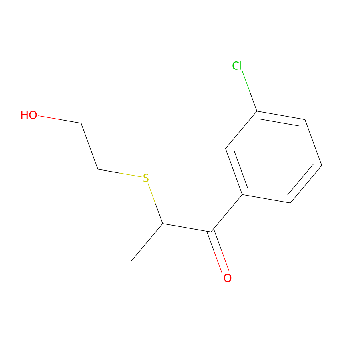 1-(3-Chlorophenyl)-2-[(2-hydroxyethyl)sulfanyl]propan-1-one molecular structure, CAS 1157155-46-8