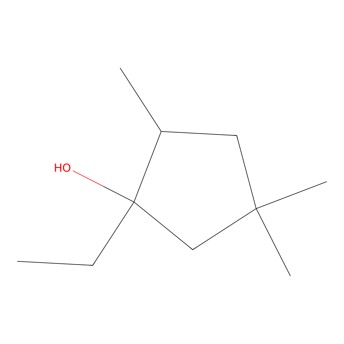 1-Ethyl-2,4,4-trimethylcyclopentan-1-ol molecular structure, CAS 115716-68-2