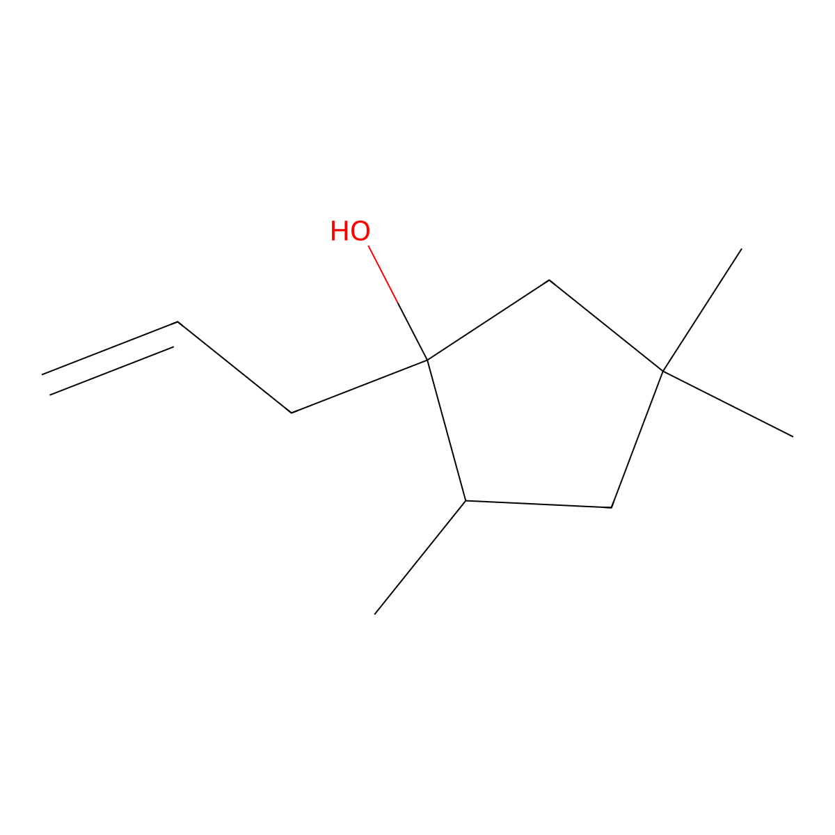 2,4,4-Trimethyl-1-(prop-2-en-1-yl)cyclopentan-1-ol molecular structure, CAS 115716-72-8
