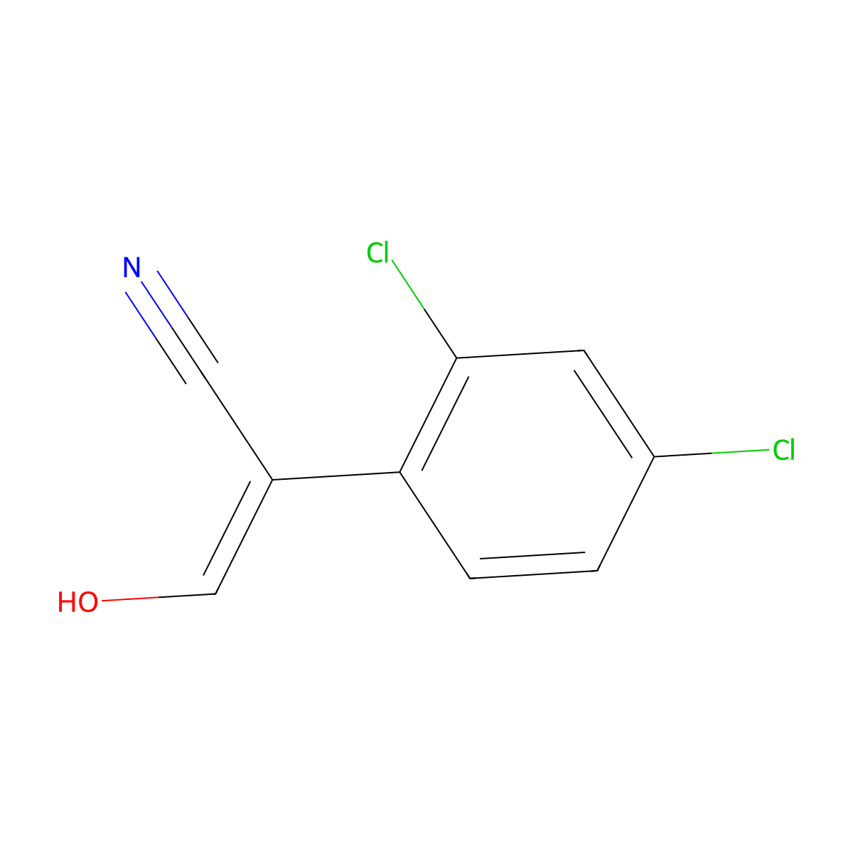 (2Z)-2-(2,4-dichlorophenyl)-3-hydroxyprop-2-enenitrile molecular structure, CAS 115716-98-8
