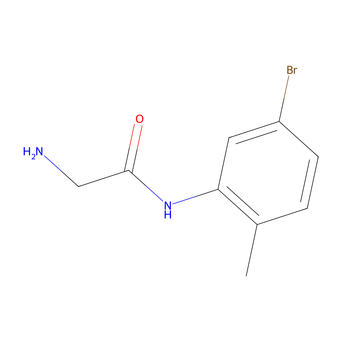 2-amino-N-(5-bromo-2-methylphenyl)acetamide molecular structure, CAS 1157171-39-5