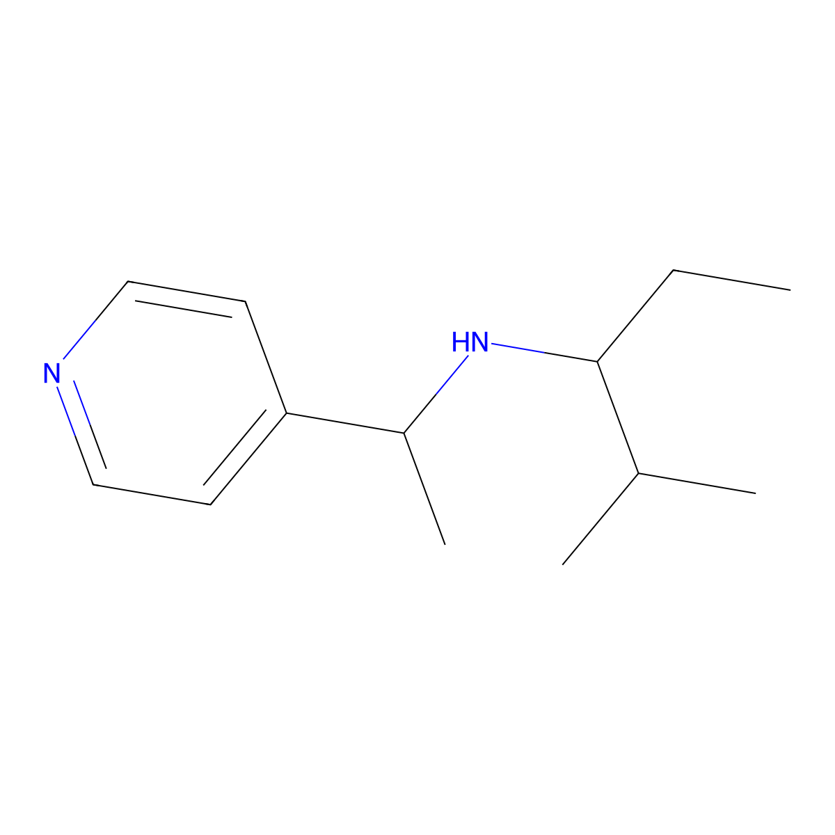 (2-Methylpentan-3-yl)[1-(pyridin-4-yl)ethyl]amine molecular structure, CAS 1157184-43-4