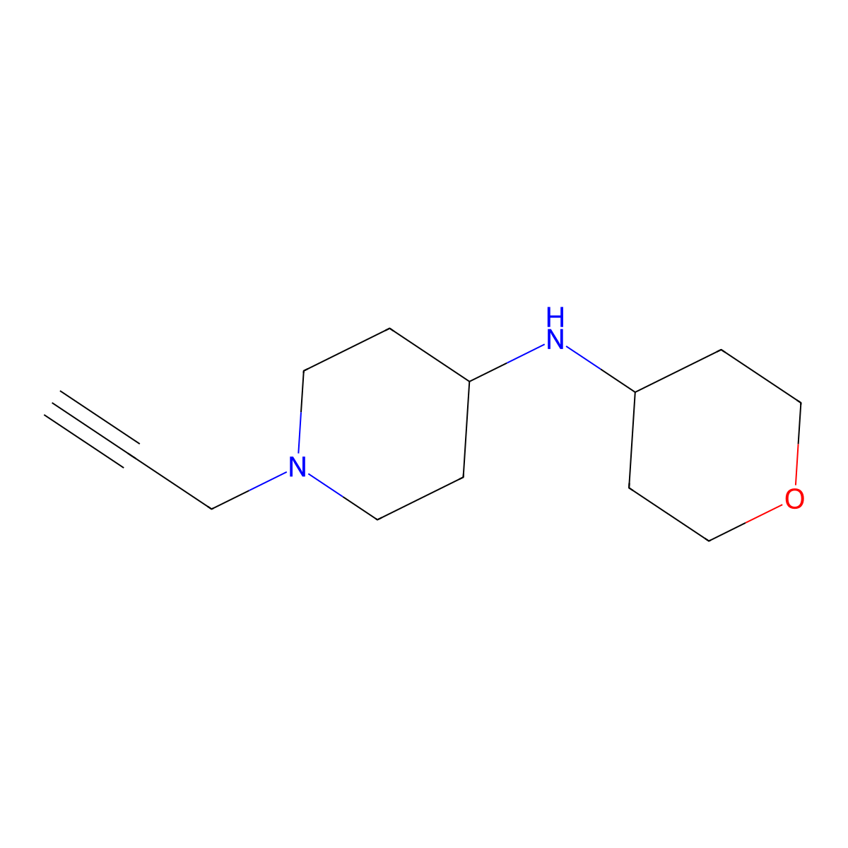 N-(oxan-4-yl)-1-(prop-2-yn-1-yl)piperidin-4-amine molecular structure, CAS 1157186-21-4