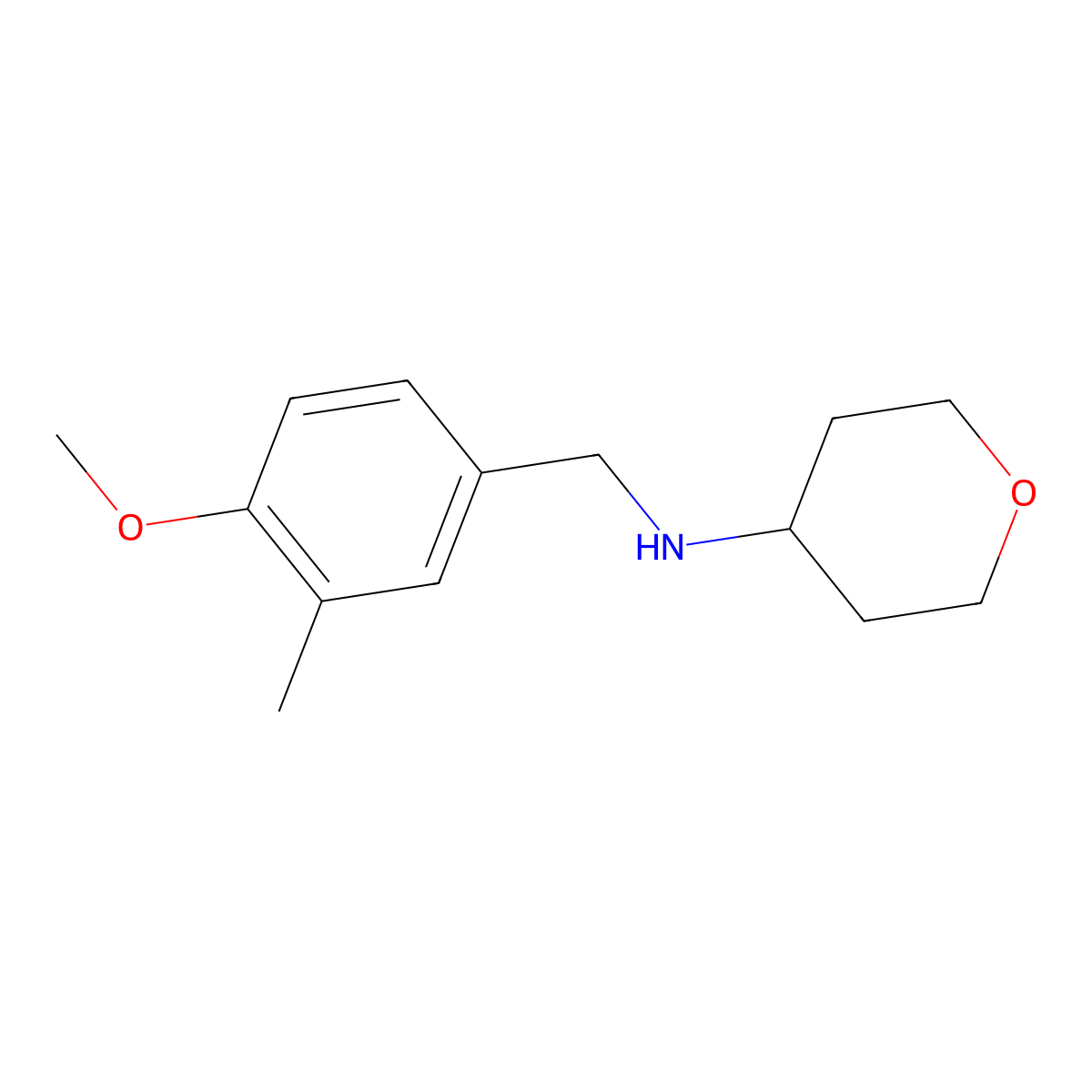 n-(4-Methoxy-3-methylbenzyl)tetrahydro-2h-pyran-4-amine molecular structure, CAS 1157186-60-1