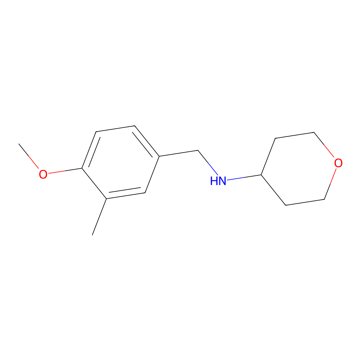 n-(4-Methoxy-3-methylbenzyl)tetrahydro-2h-pyran-4-amine molecular structure, CAS 1157186-60-1
