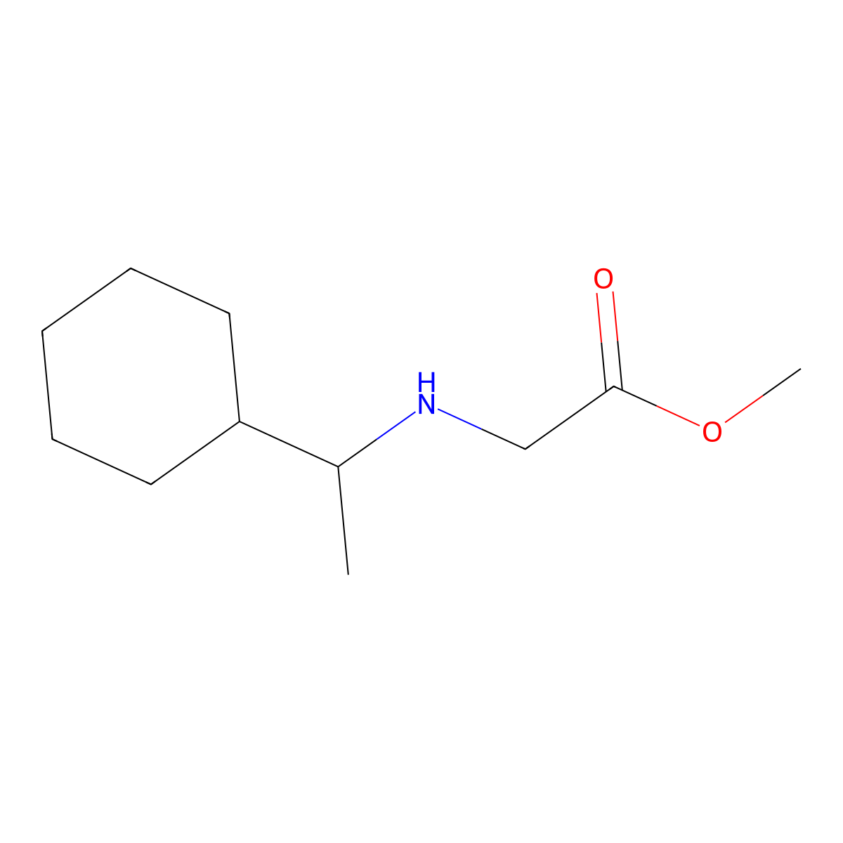 Methyl 2-[(1-cyclohexylethyl)amino]acetate molecular structure, CAS 1157202-22-6