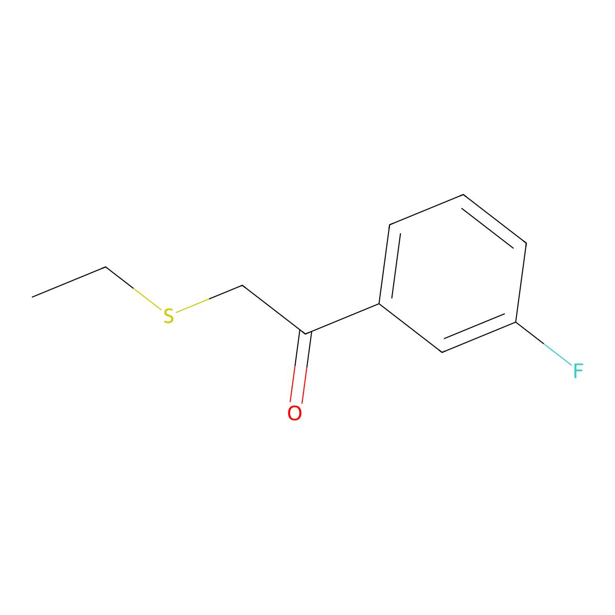 2-(Ethylthio)-1-(3-fluorophenyl)ethan-1-one molecular structure, CAS 1157204-70-0