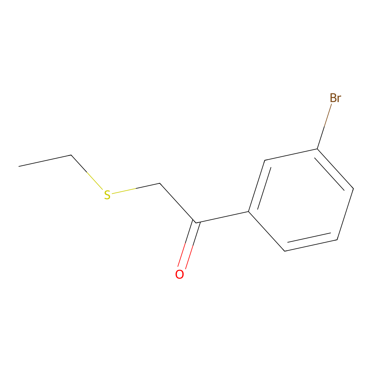 1-(3-Bromophenyl)-2-(ethylsulfanyl)ethan-1-one molecular structure, CAS 1157204-81-3
