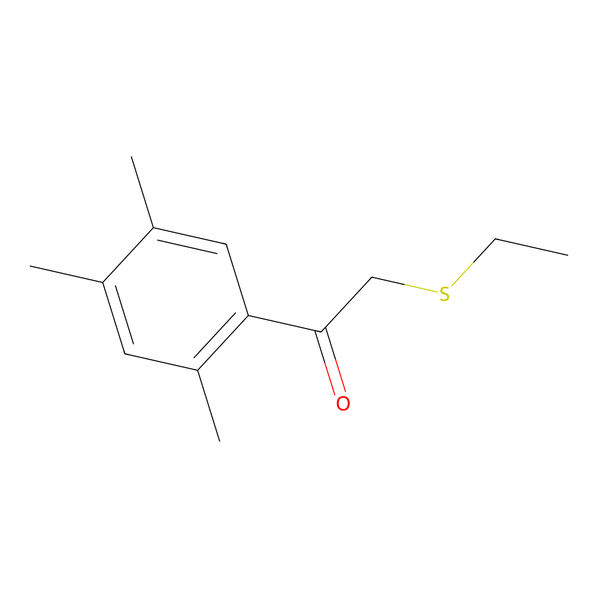 2-(Ethylthio)-1-(2,4,5-trimethylphenyl)ethan-1-one molecular structure, CAS 1157204-98-2