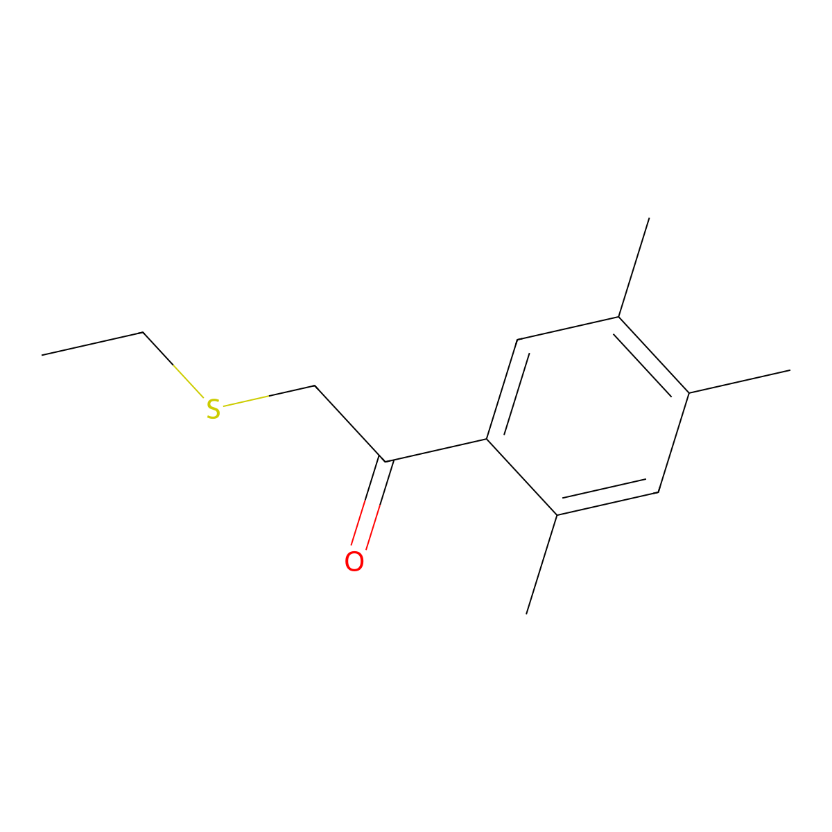 2-(Ethylthio)-1-(2,4,5-trimethylphenyl)ethan-1-one molecular structure, CAS 1157204-98-2