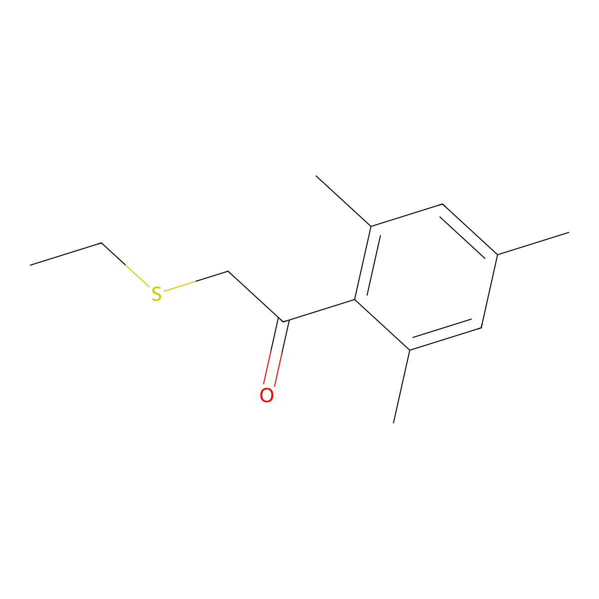 2-(Ethylthio)-1-mesitylethan-1-one molecular structure, CAS 1157205-09-8