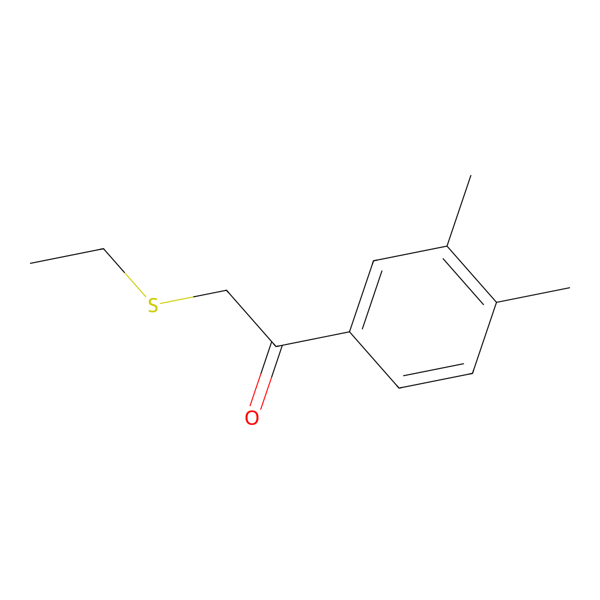 1-(3,4-Dimethylphenyl)-2-(ethylthio)ethan-1-one molecular structure, CAS 1157205-22-5