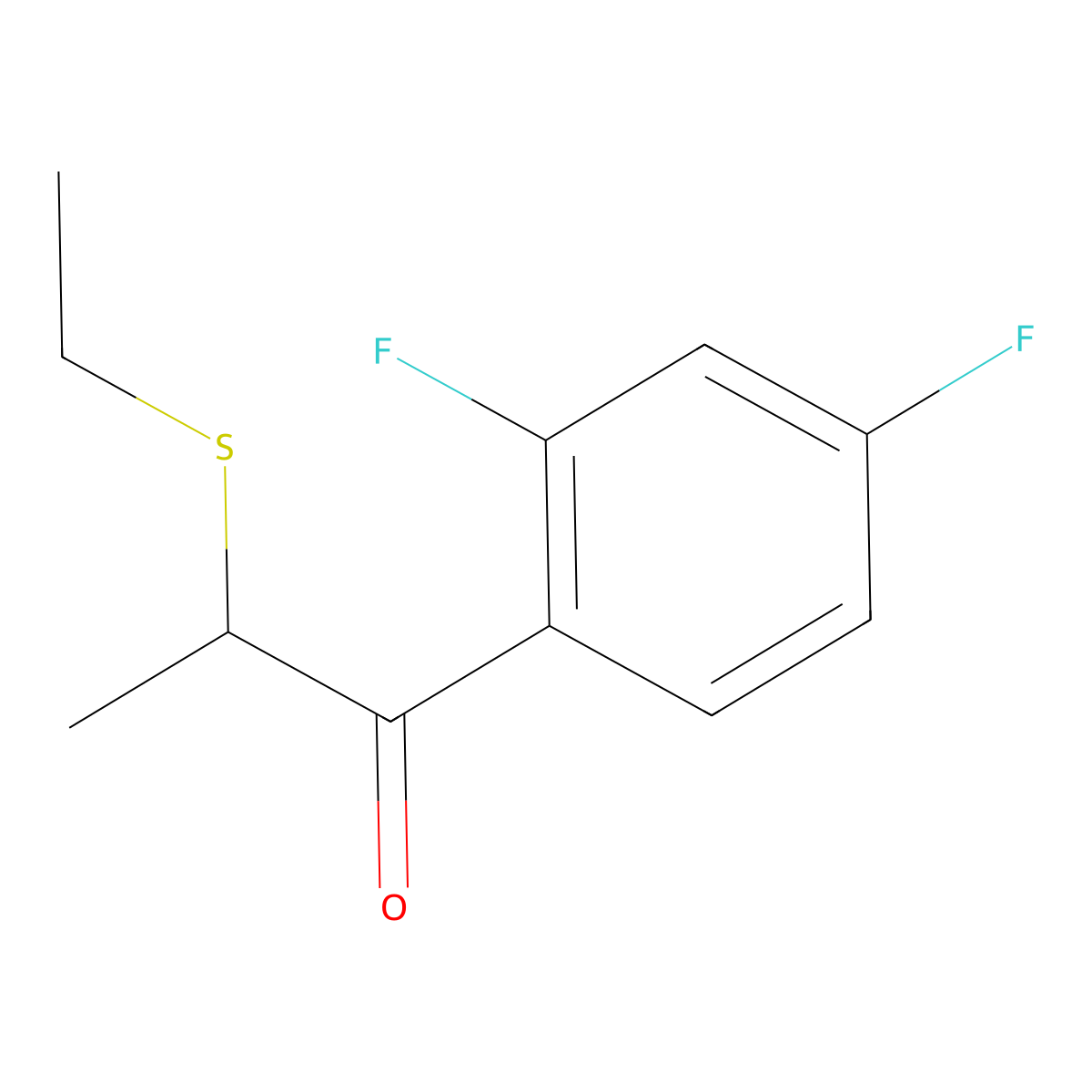 1-(2,4-Difluorophenyl)-2-(ethylsulfanyl)propan-1-one molecular structure, CAS 1157205-33-8