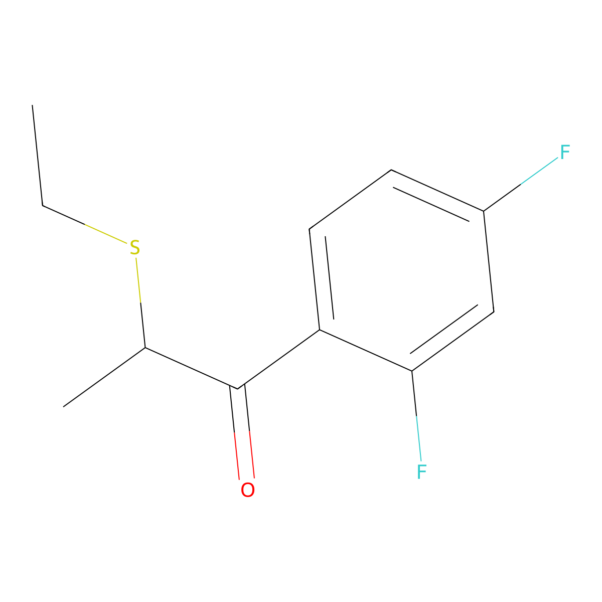 1-(2,4-Difluorophenyl)-2-(ethylsulfanyl)propan-1-one molecular structure, CAS 1157205-33-8