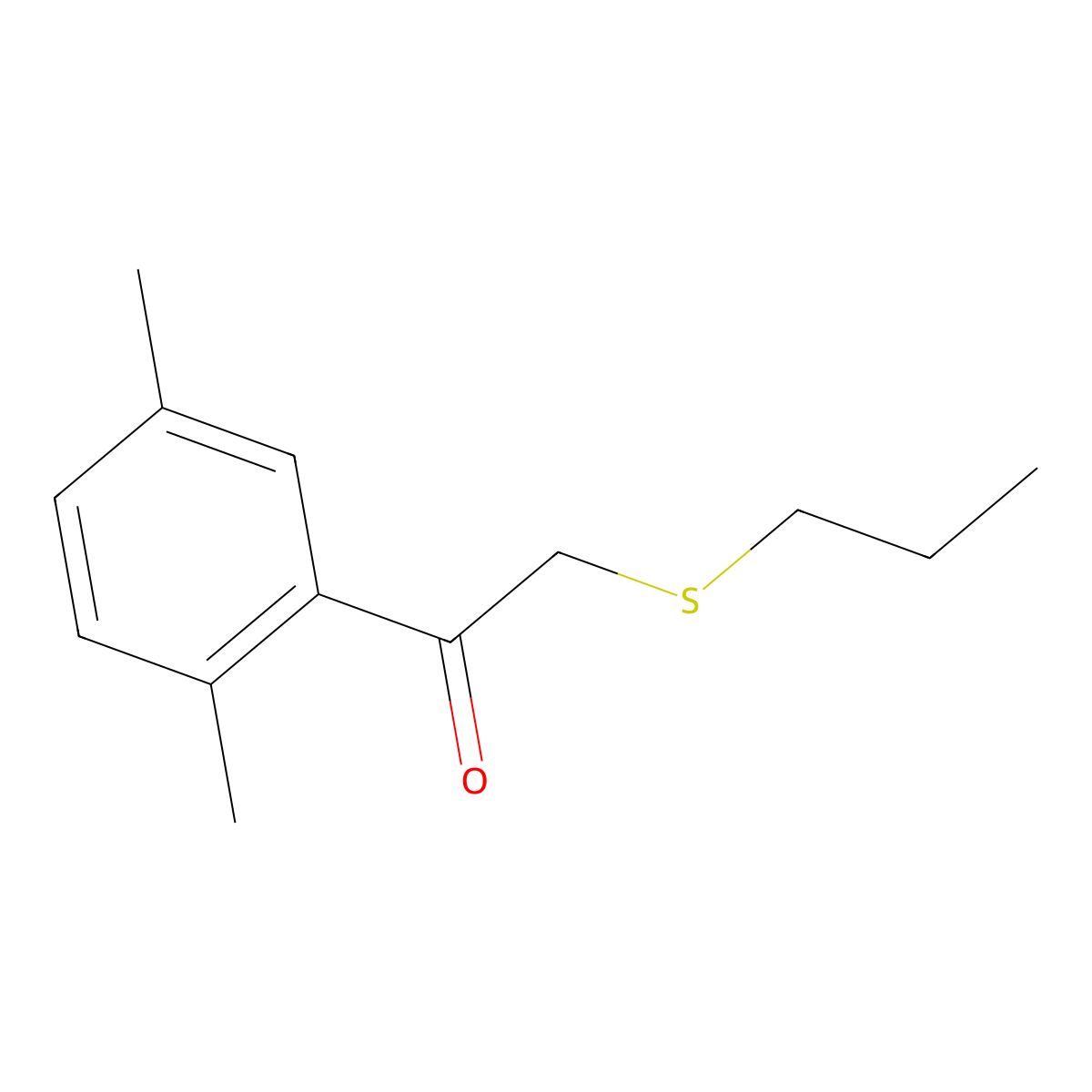 1-(2,5-Dimethylphenyl)-2-(propylthio)ethan-1-one molecular structure, CAS 1157206-30-8
