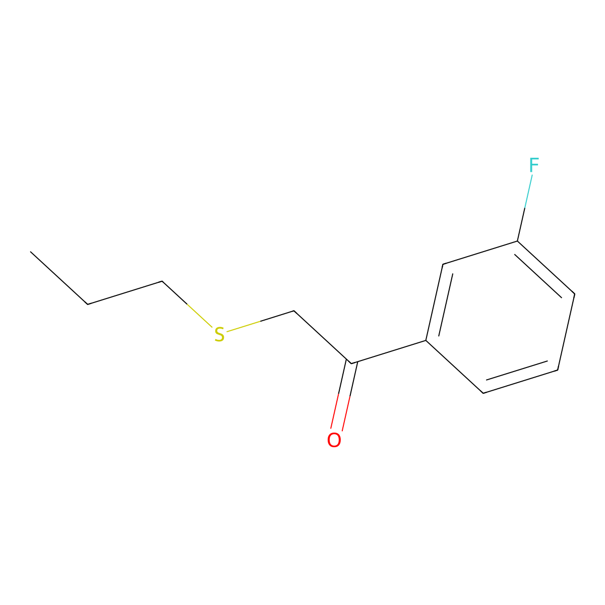 1-(3-Fluorophenyl)-2-(propylthio)ethan-1-one molecular structure, CAS 1157206-88-6