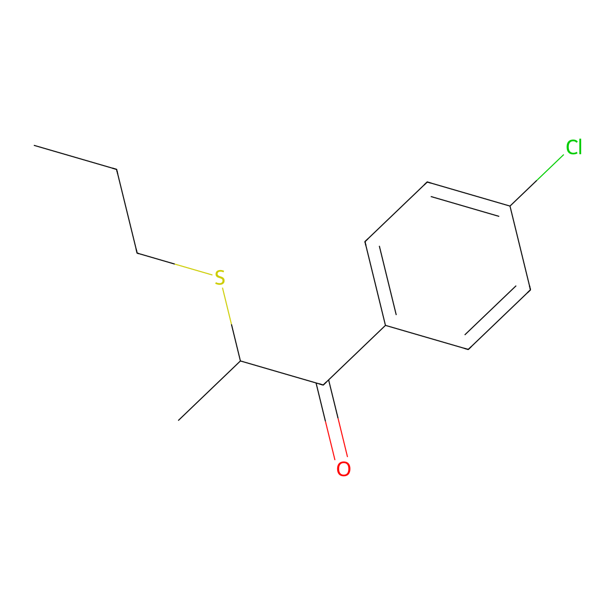 1-(4-Chlorophenyl)-2-(propylsulfanyl)propan-1-one molecular structure, CAS 1157207-12-9
