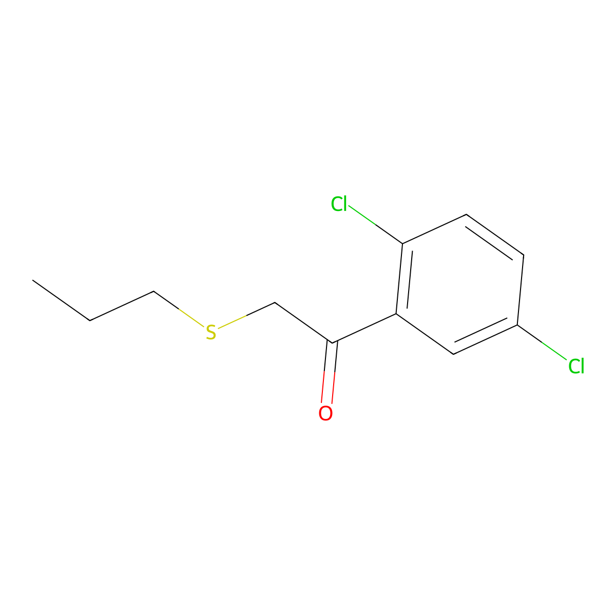 1-(2,5-Dichlorophenyl)-2-(propylthio)ethan-1-one molecular structure, CAS 1157207-36-7