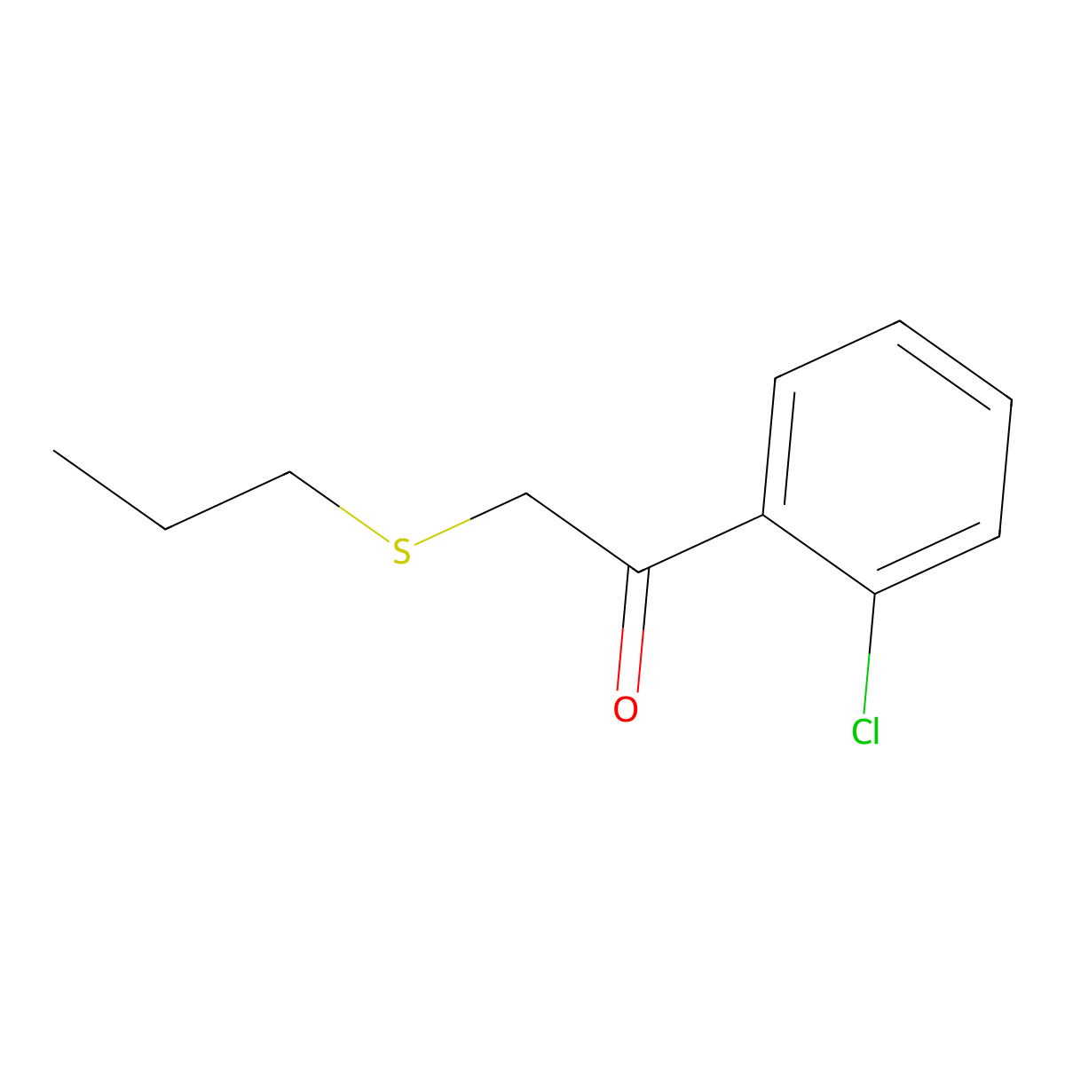 1-(2-Chlorophenyl)-2-(propylthio)ethan-1-one molecular structure, CAS 1157207-45-8