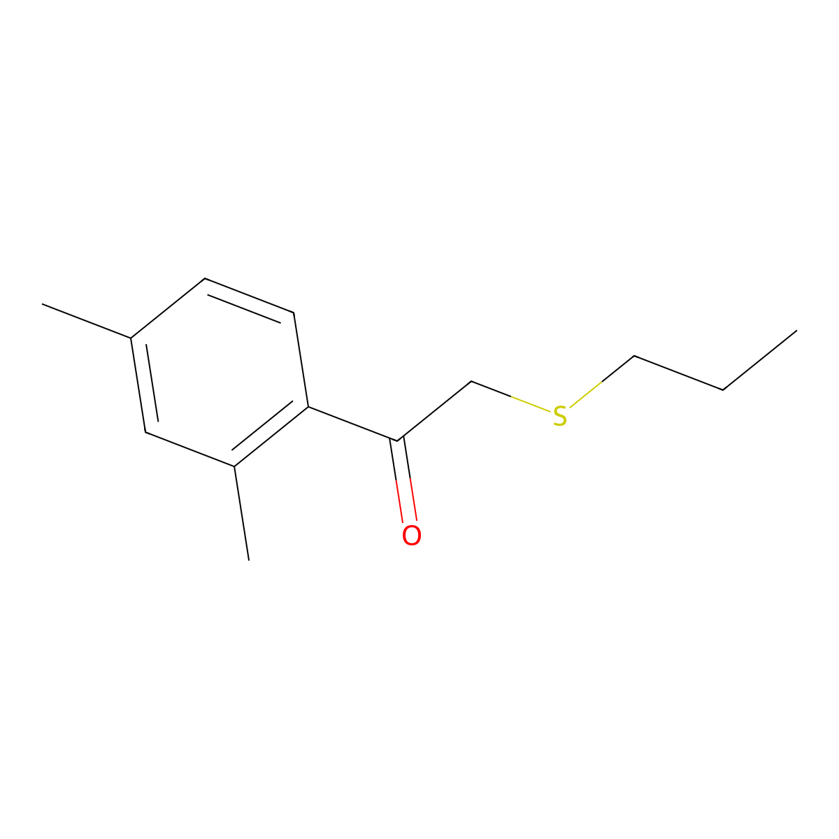 1-(2,4-Dimethylphenyl)-2-(propylthio)ethan-1-one molecular structure, CAS 1157208-06-4