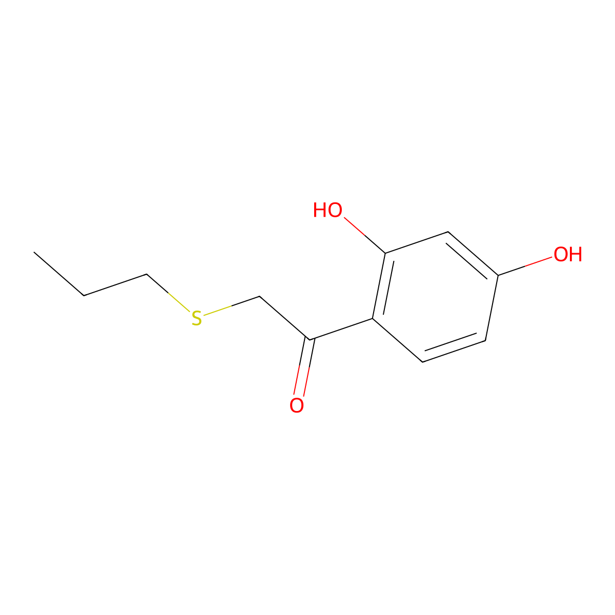 1-(2,4-Dihydroxyphenyl)-2-(propylthio)ethan-1-one molecular structure, CAS 1157208-30-4