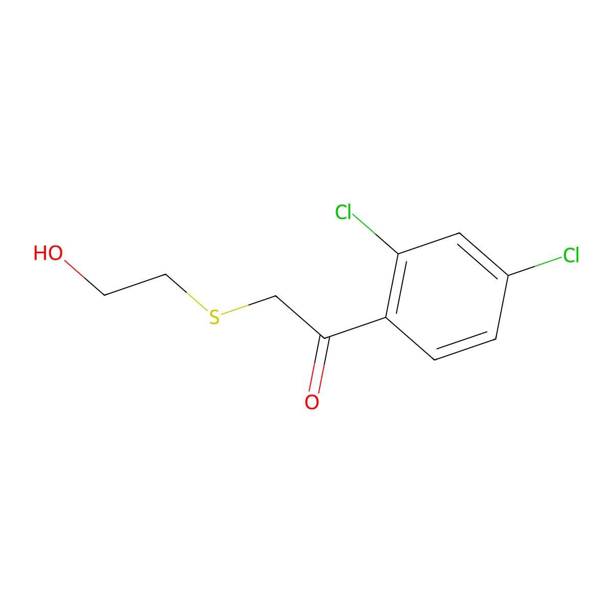 1-(2,4-Dichlorophenyl)-2-((2-hydroxyethyl)thio)ethan-1-one molecular structure, CAS 1157217-44-1