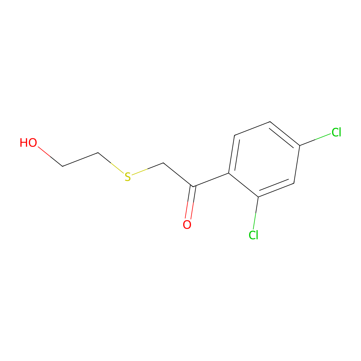 1-(2,4-Dichlorophenyl)-2-((2-hydroxyethyl)thio)ethan-1-one molecular structure, CAS 1157217-44-1