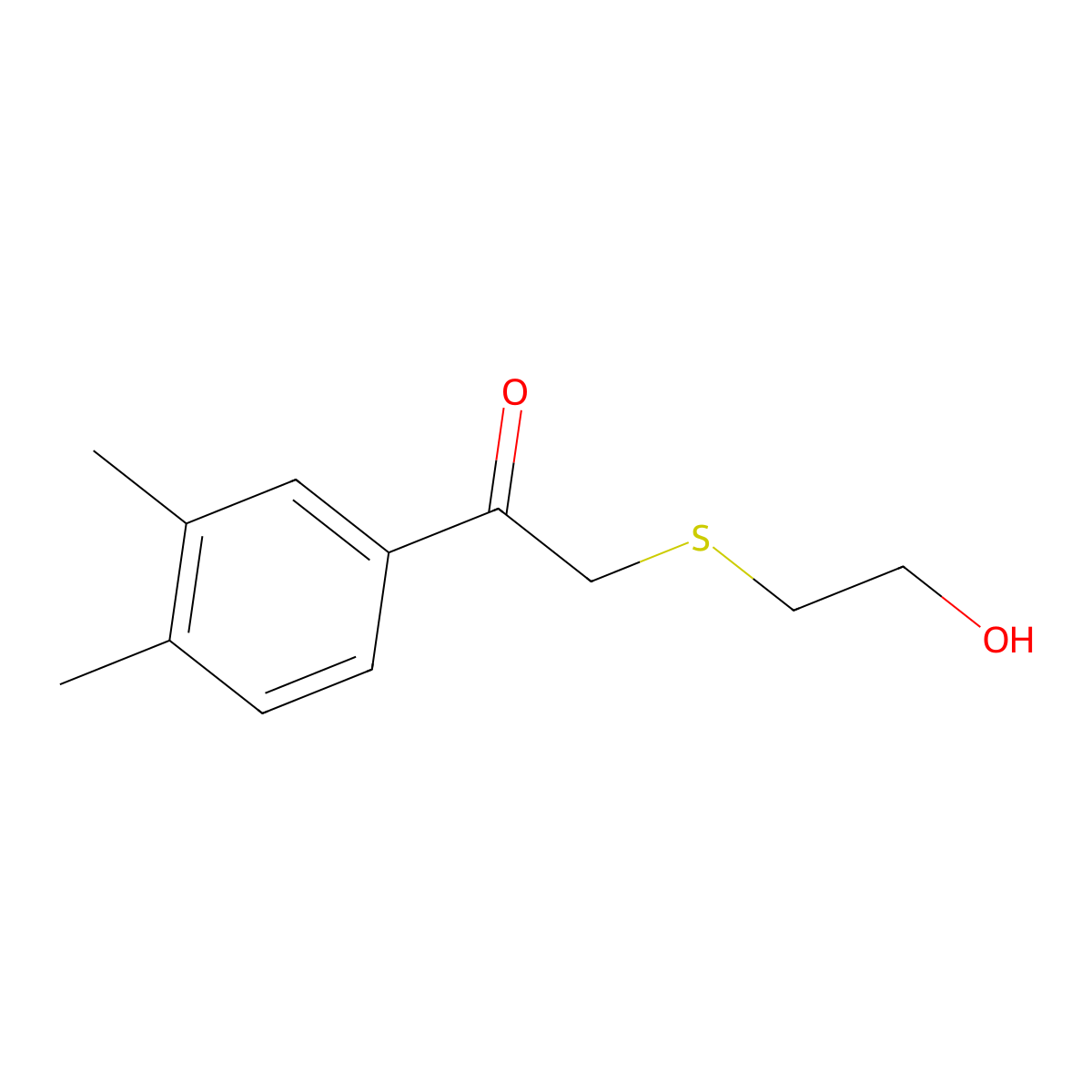 1-(3,4-Dimethylphenyl)-2-((2-hydroxyethyl)thio)ethan-1-one molecular structure, CAS 1157217-99-6