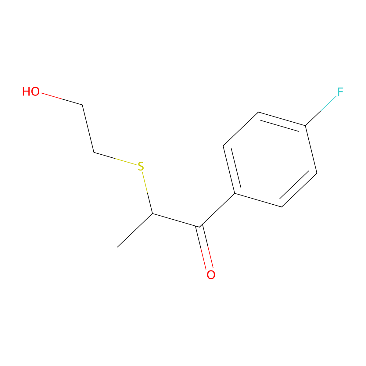1-(4-Fluorophenyl)-2-[(2-hydroxyethyl)sulfanyl]propan-1-one molecular structure, CAS 1157218-05-7
