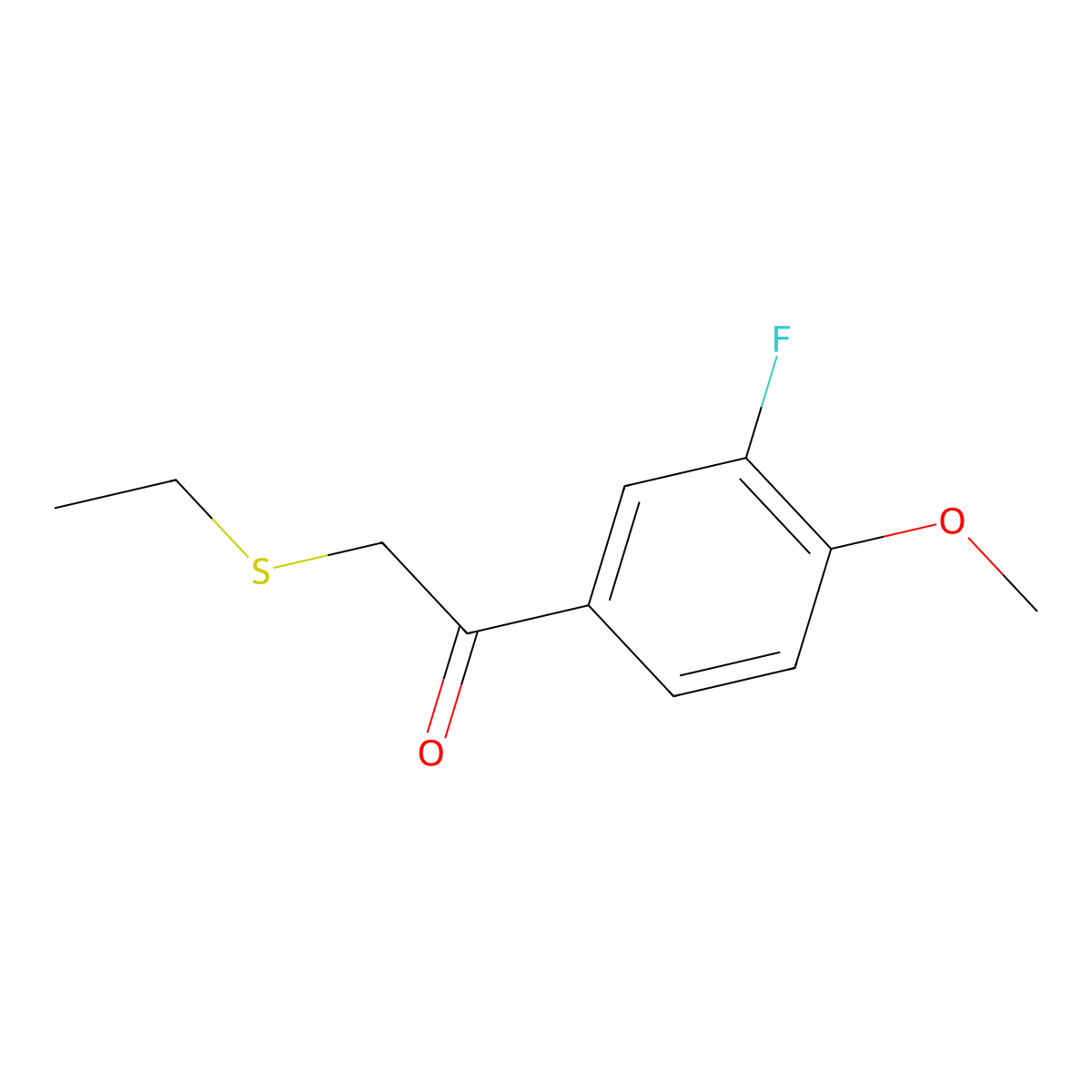 2-(Ethylthio)-1-(3-fluoro-4-methoxyphenyl)ethan-1-one molecular structure, CAS 1157221-25-4