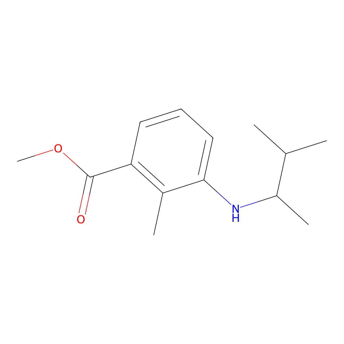 Methyl 2-methyl-3-[(3-methylbutan-2-yl)amino]benzoate molecular structure, CAS 1157221-62-9