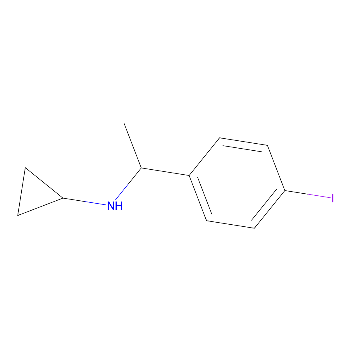 N-[1-(4-iodophenyl)ethyl]cyclopropanamine molecular structure, CAS 1157231-97-4