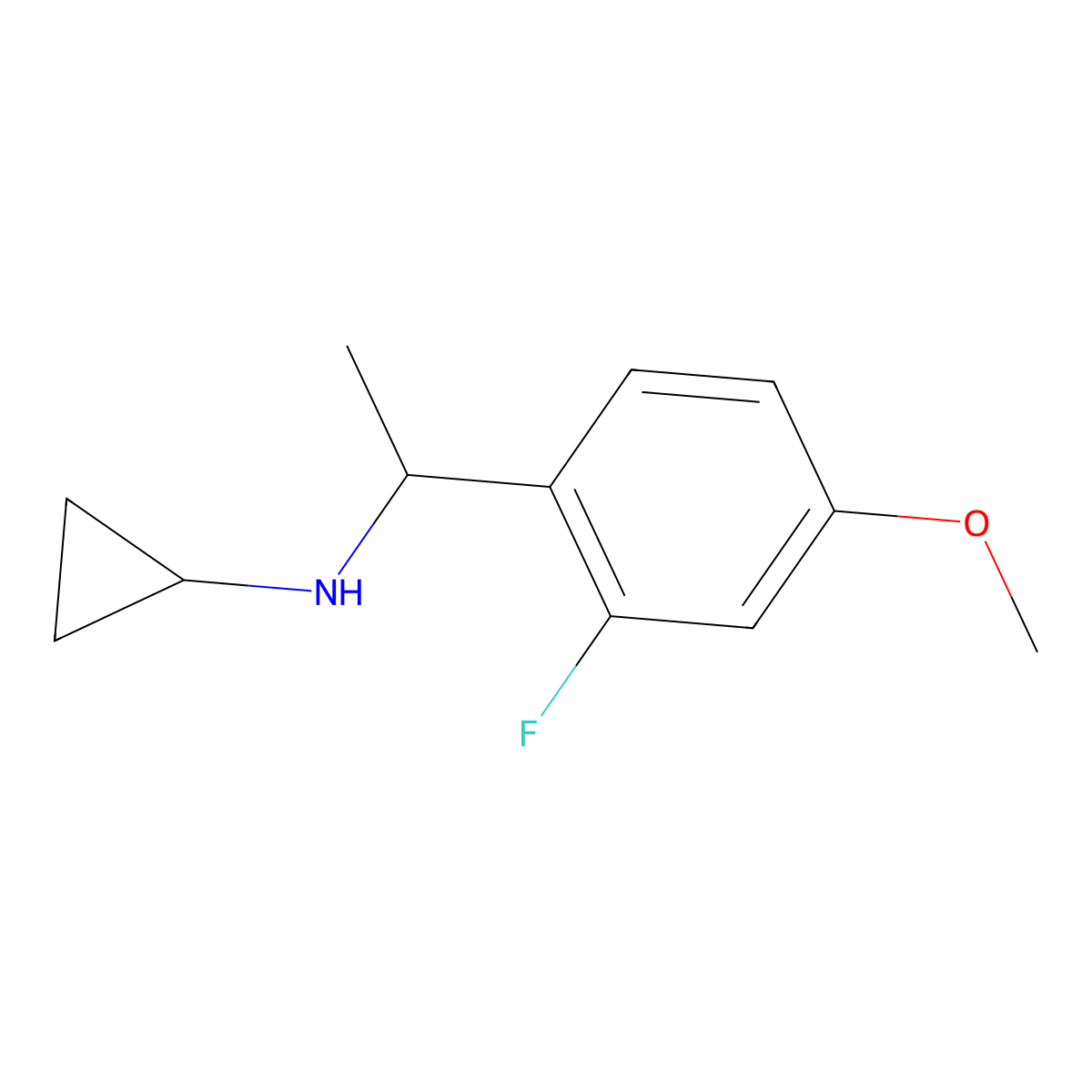 N-[1-(2-fluoro-4-methoxyphenyl)ethyl]cyclopropanamine molecular structure, CAS 1157232-49-9